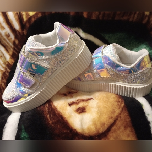 T.U.K Shoes Tuk Iridescent Double Velcro Casbah Creeper Poshmark